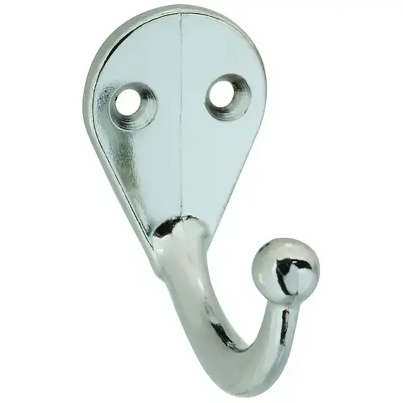 National Hardware N274-167 V162 Cloth Hook, 35 lb, 1-Hook, Zinc, Chrome - pack of 2