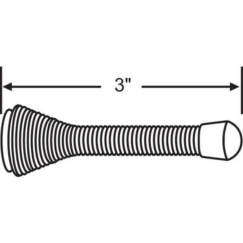 Brixwell 19-204-50 3in Flexible Spring Door Stop Brass Heavy Duty Pack of 50