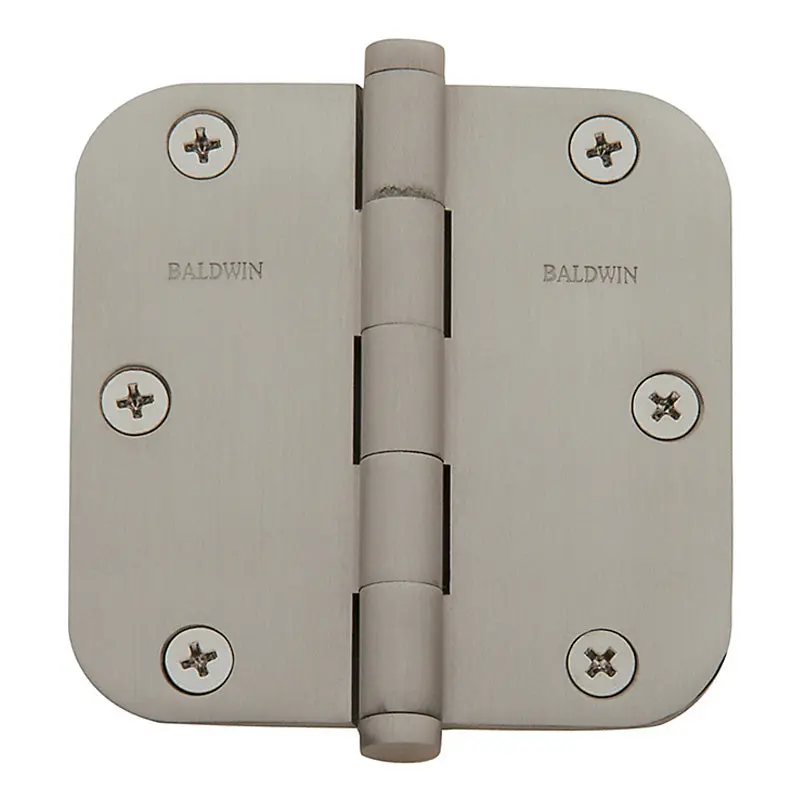 Baldwin 5/8" Radius Hinge3-1/2" x 3-1/2" / Lifetime Satin Nickel (056)