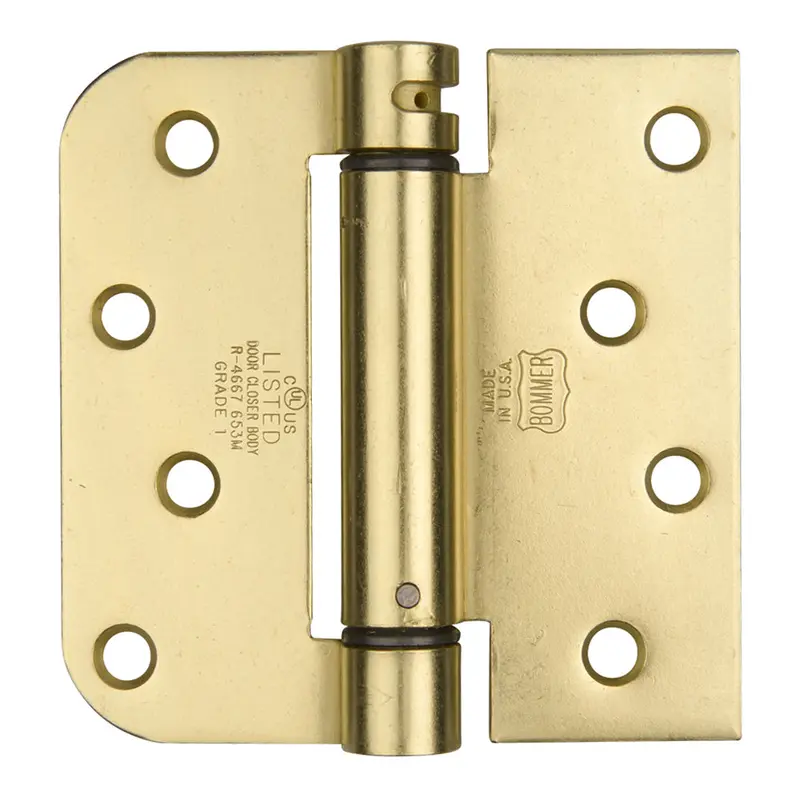 Castlegate Combination Corner Spring HingeSatin Brass