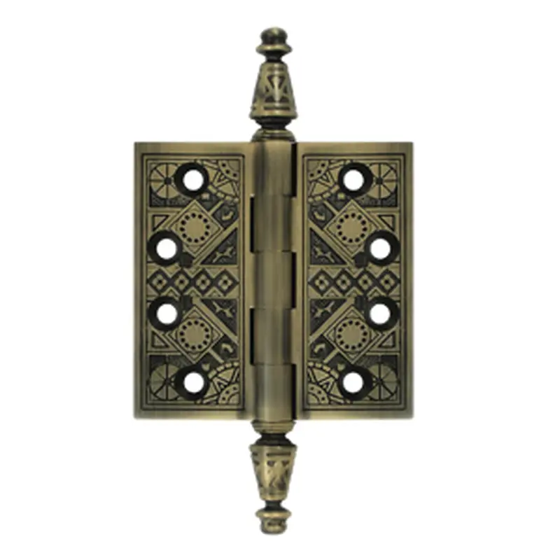 Ornate Architectural Door Hinge3-1/2" x 3-1/2" / Antique Brass