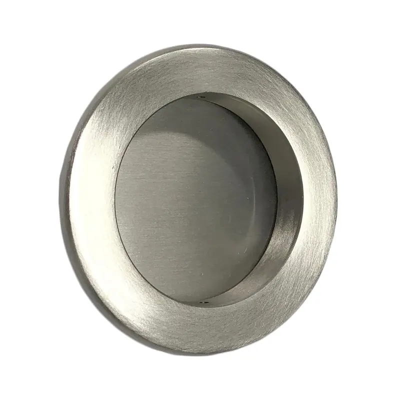 Solid Brass Round Flush PullFlat Black