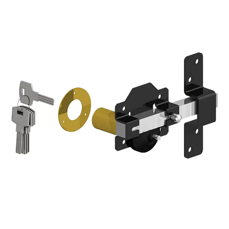 Surface Mounted Rim Lock with Long ThrowSingle Cylinder / 2" Maximum / Keyed Alike
