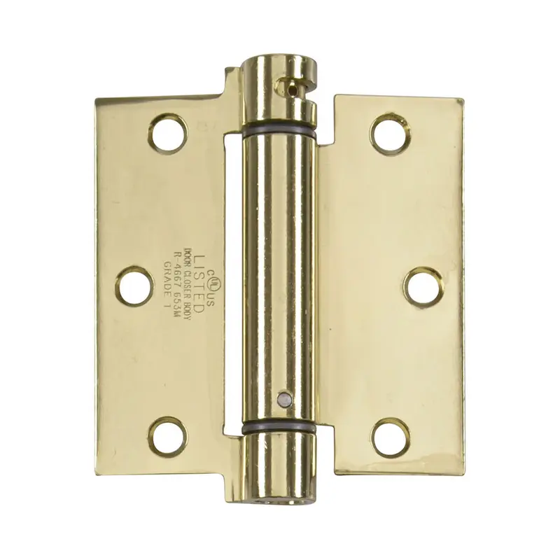 Square Corner Spring Hinge3-1/2" x 3-1/2" / Polished Brass