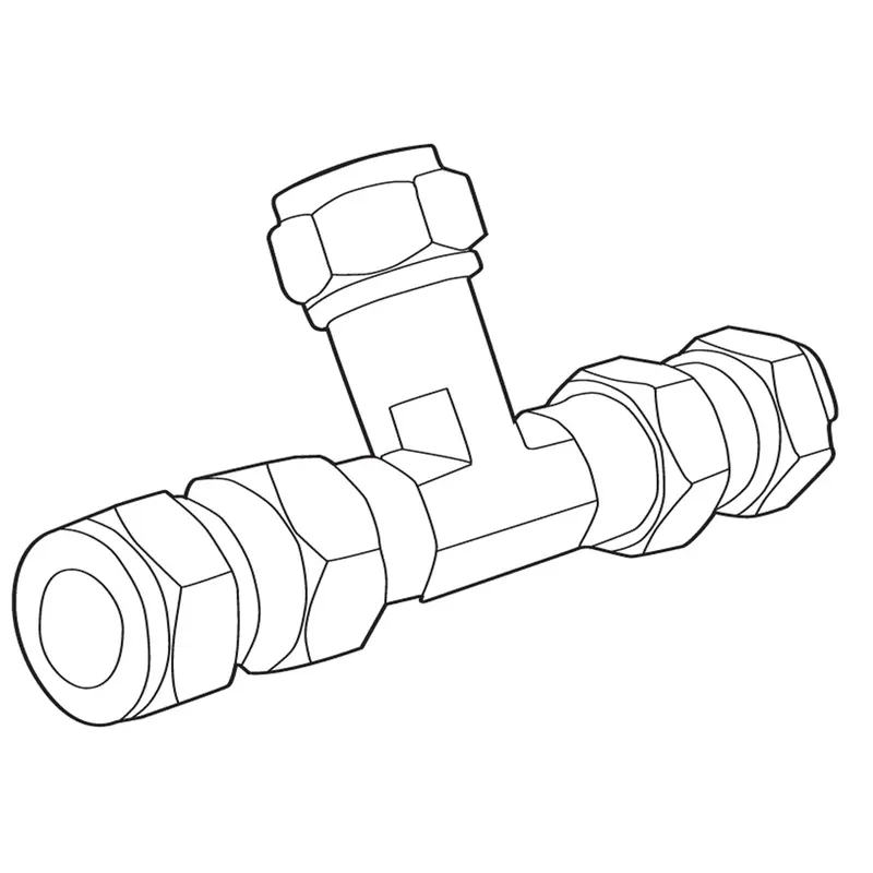 Commercial Mixing Tee With Check ValvesChrome
