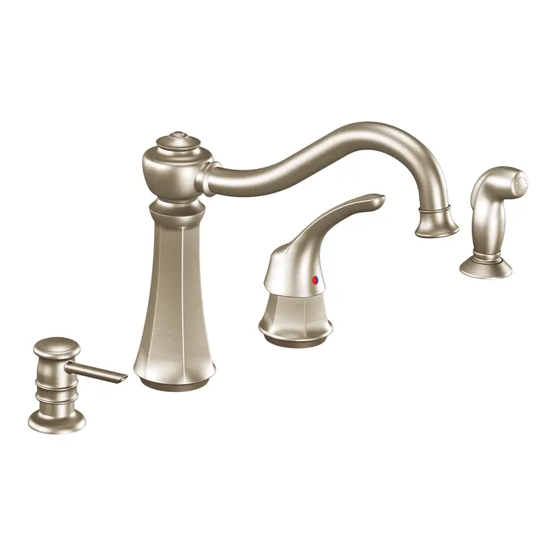 Traditional Chrome one-handle high arc kitchen faucetChrome