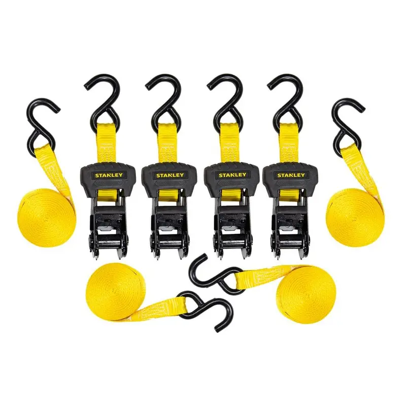 1 in. x 14 ft. Ratchet Straps 3000 lbs. Break Strength (4-Pack)