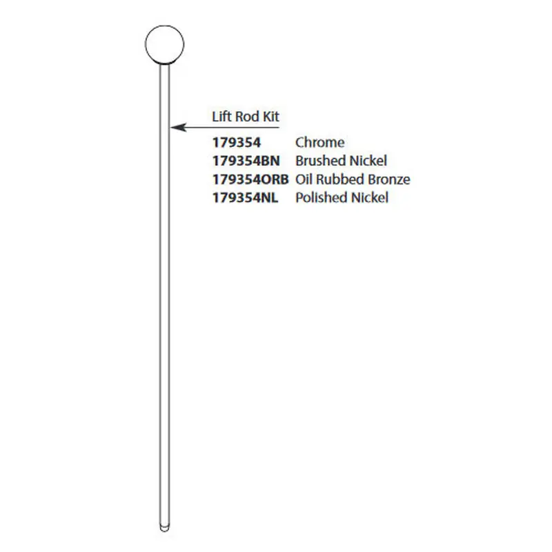 Wynford Chrome Lift Rod KitChrome