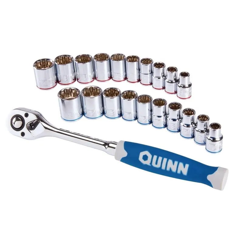 1/2 in. Drive SAE & Metric Chrome Socket and Ratchet Set, 21 Pc.