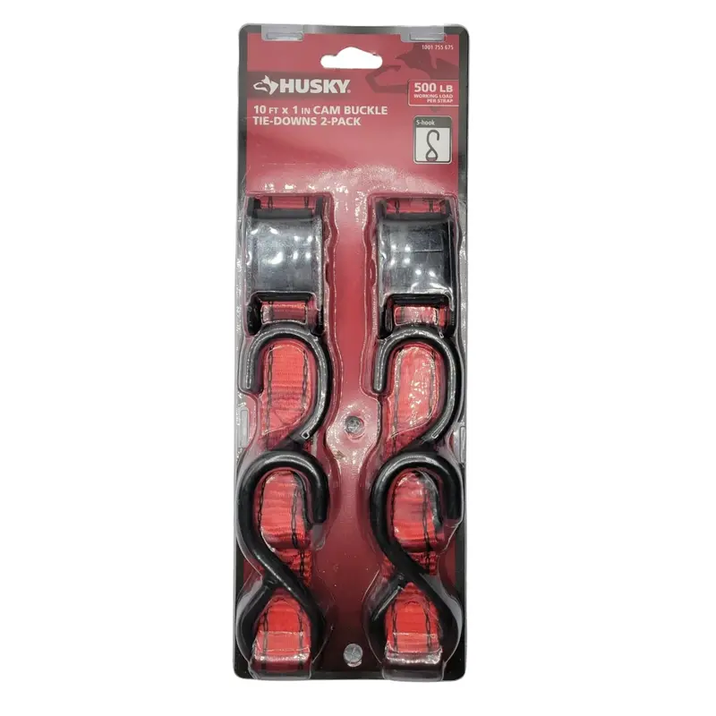 1 in. x 10 ft. Locking Tie-Down with S-Hooks (2-Pack)