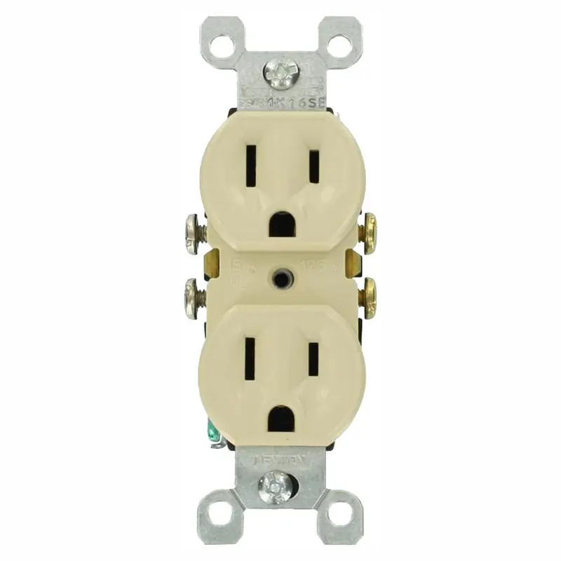 15 Amp Residential Grade Grounding Duplex Outlet, Ivory (10-Pack)Light Almond / 0.14 / 10