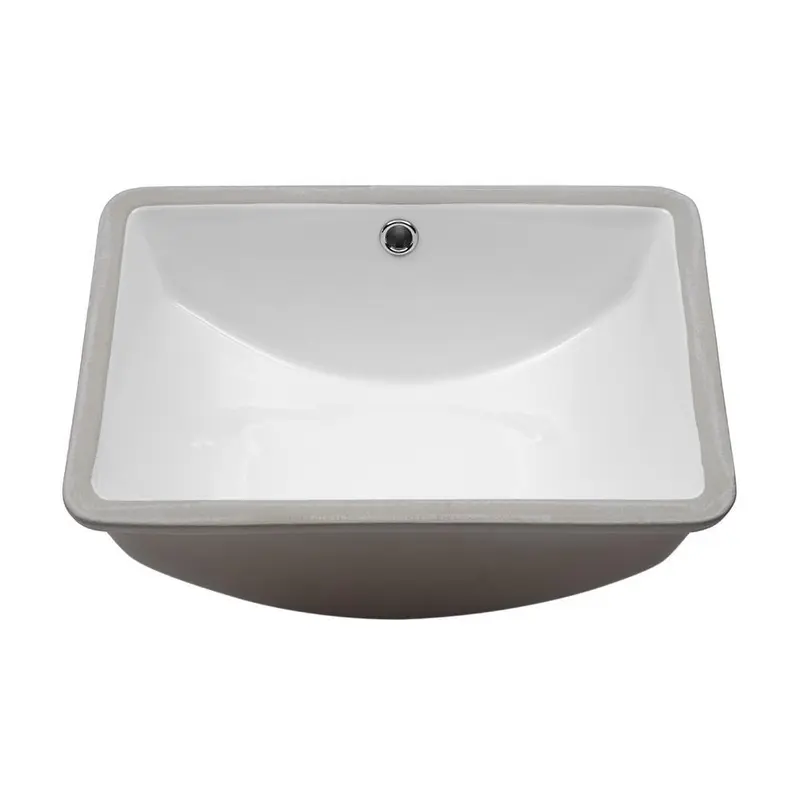 18 in. x 14 in. Vessel Sink Rectangle Undermount Bathroom Sink White