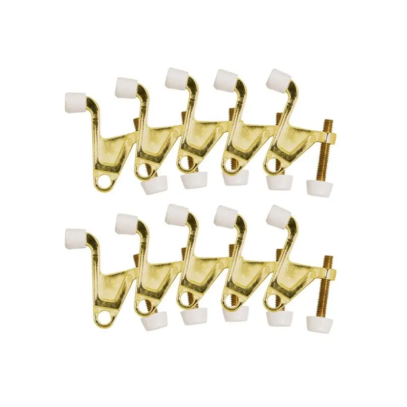 2-1/4 in. x 2-1/8 in. Polished Brass Jumbo Hinge Pin Door Stop Value Pack (10 per Pack)