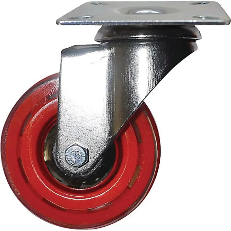 3 in. Rhubarb Red Swivel Caster with 132 lbs. Load Capacity (4-Pack)