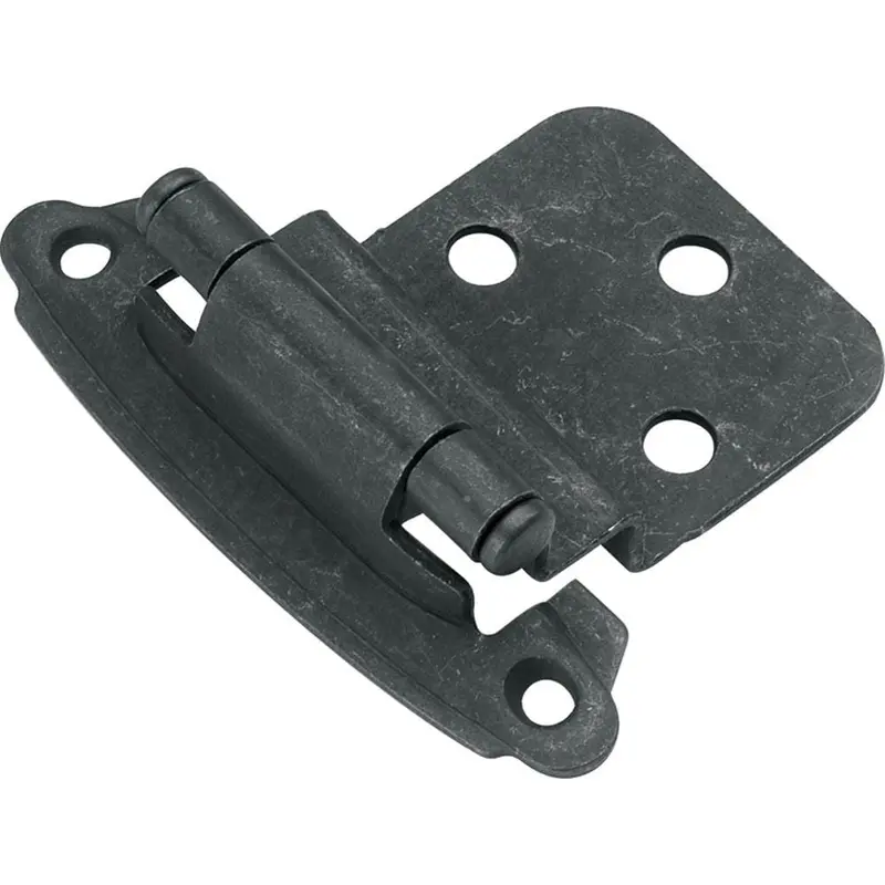 3/8 in. Inset Black Iron Self-Closing Hinge (2-Pack)Chrome / 0.25 / 2