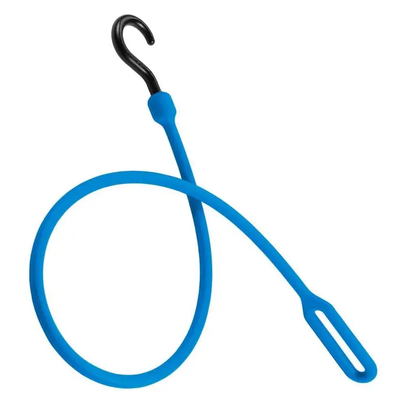 30 in. Polyurethane Loop End Bungee Cord with Molded Nylon Hook in Blue