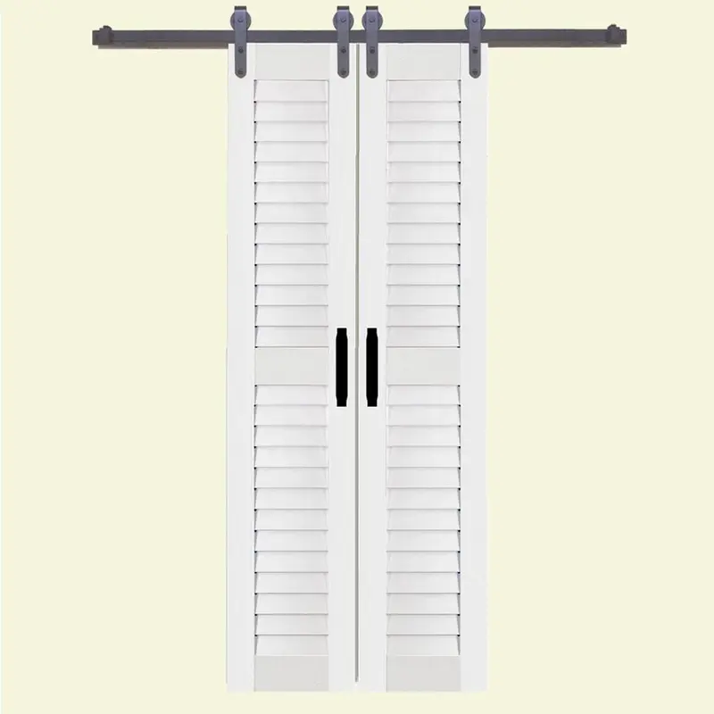 36 in. x 84 in. Louver/Louver White PVC Composite Split Barn Door31 / each