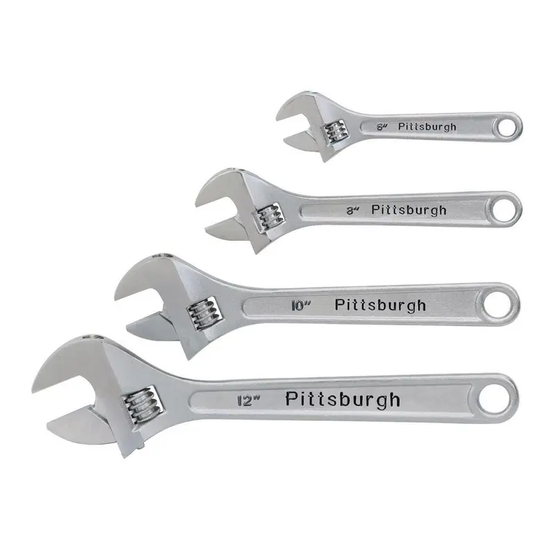 4 Pc Adjustable Wrench Set