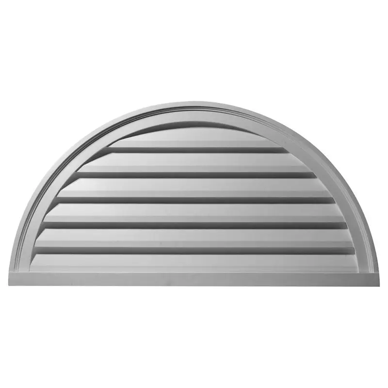 48 in. x 24 in. Half Round Primed Polyurethane Paintable Gable Louver Vent5.0 / each