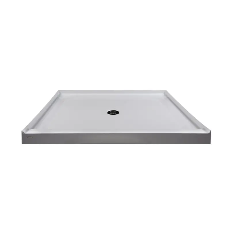 48 in. x 42 in. Center Drain 3.19 in. Shower Base in White