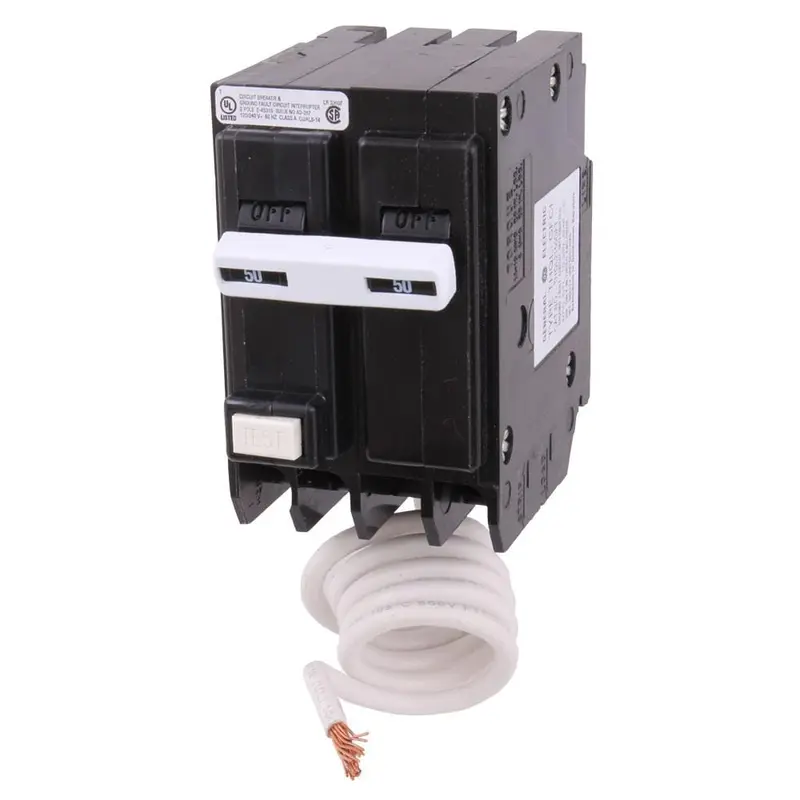 50 Amp Double Pole Ground Fault Breaker with Self-TestGFCI / .858 / 20