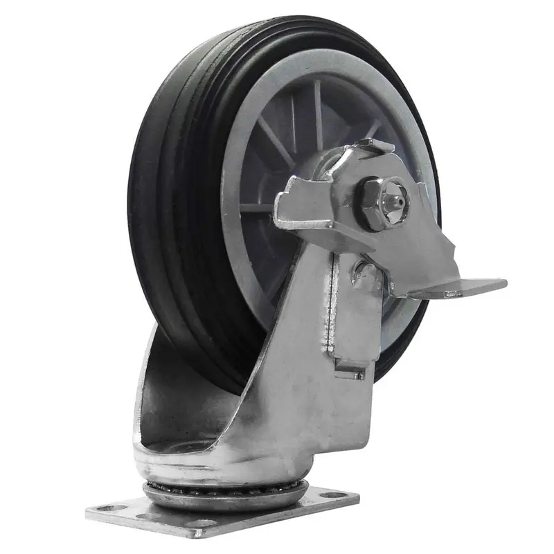 6 in. All-Terrain Solid Rubber Swivel Caster with Brake3.4 / each