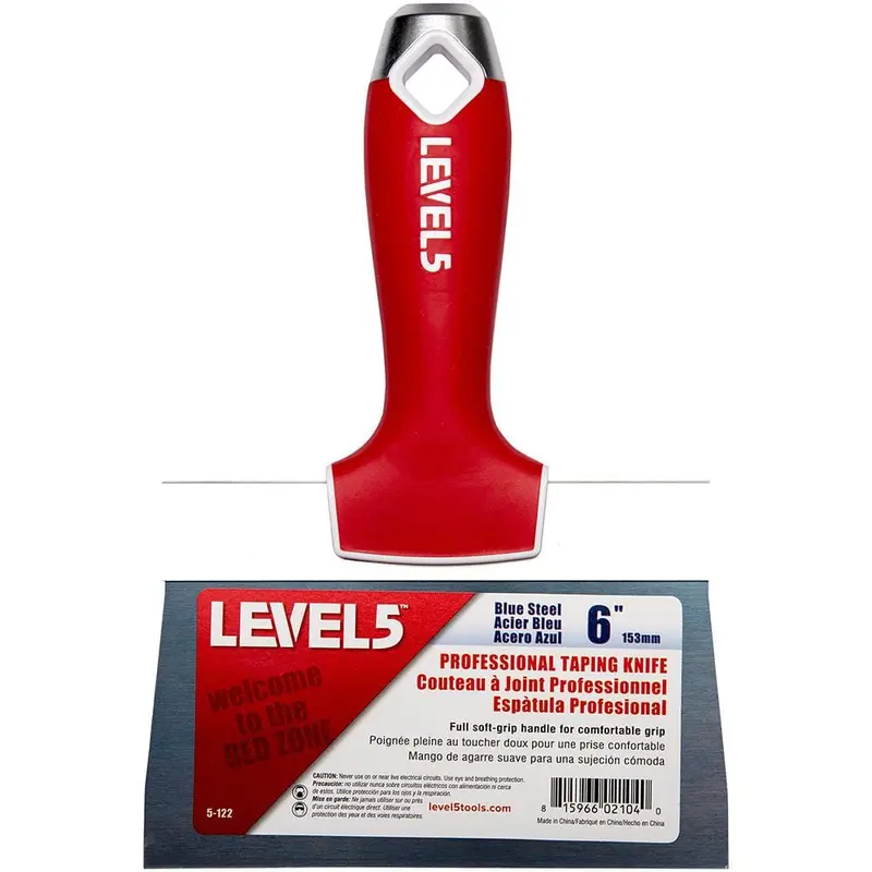 6 in. Blue Steel Taping Knife with Soft Grip.4 / each