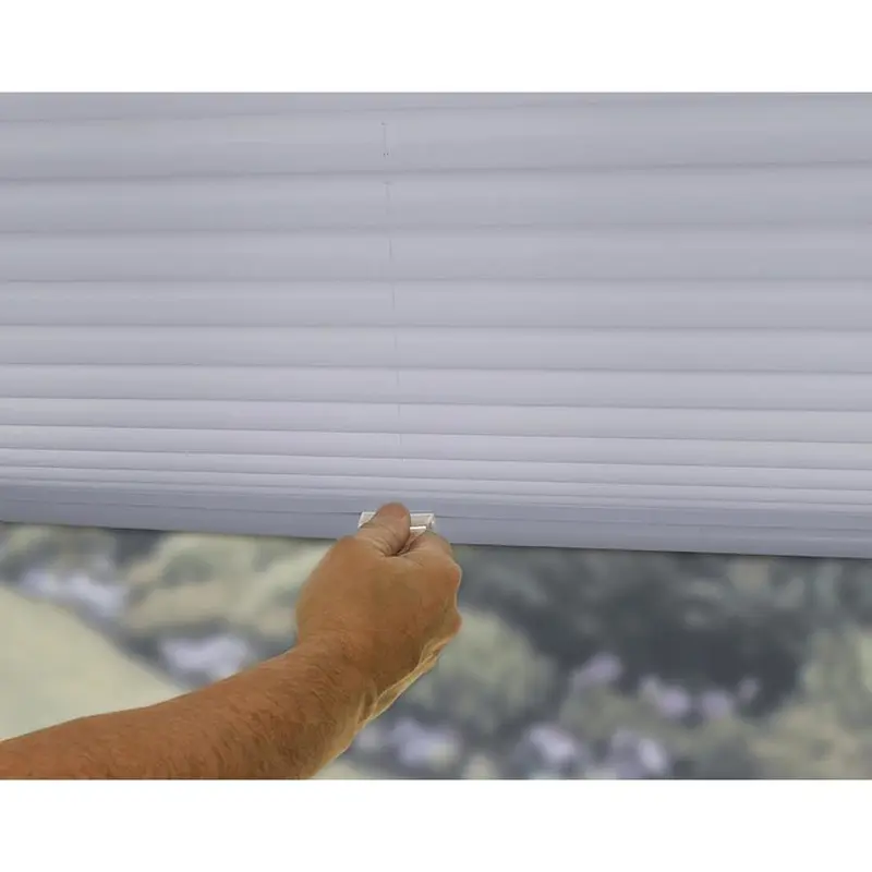 allen   roth 20-in x 64-in Silver Gray Light Filtering Cordless Pleated Shade