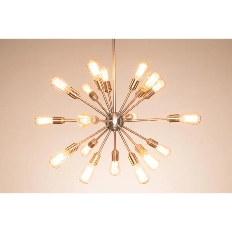 allen   roth Grayford 18-Light Brushed Nickel Mid-Century Chandelier