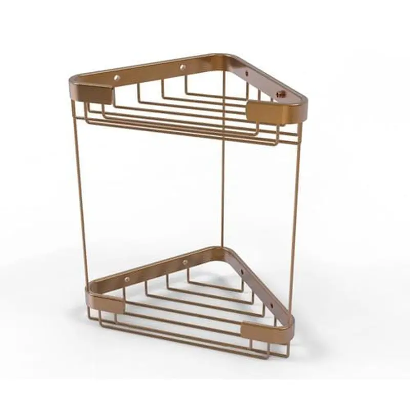 Allied Brass Double Tier Corner Shower Basket in Brushed Bronze
