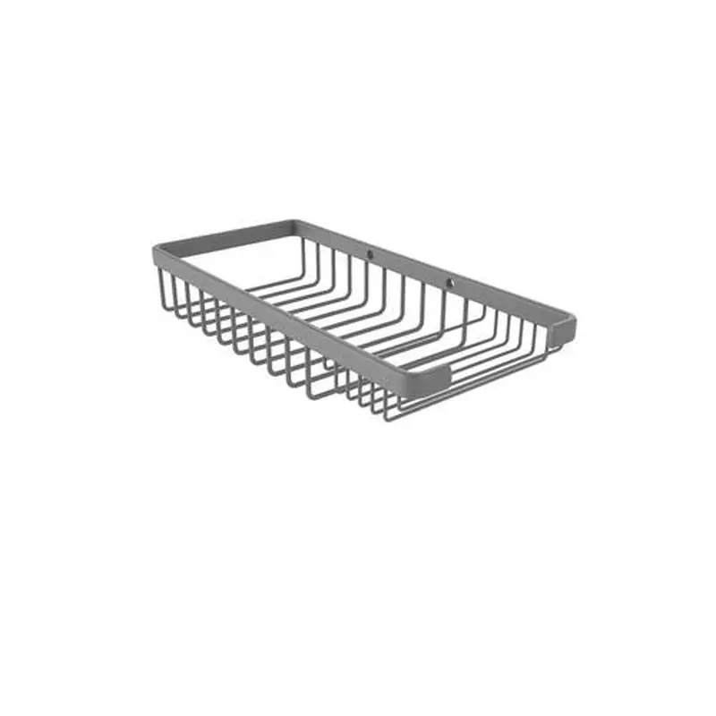 Allied Brass Rectangular Combination Shower Basket in Matte Gray
