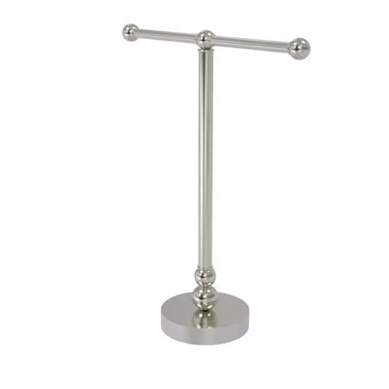 Allied Brass Vanity Top 2 Arm Guest Towel Holder in Satin Nickel