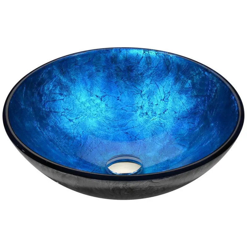 Arc Series Vessel Sink in Frosted BlueFrosted Blue / 15