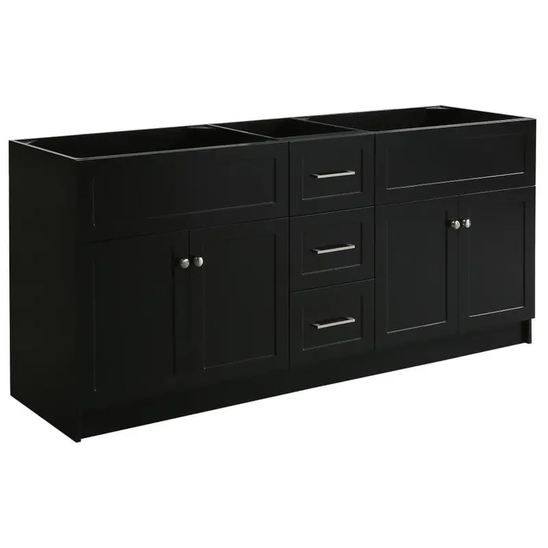 ARIEL Hamlet 72-in Black Bathroom Vanity CabinetBlack