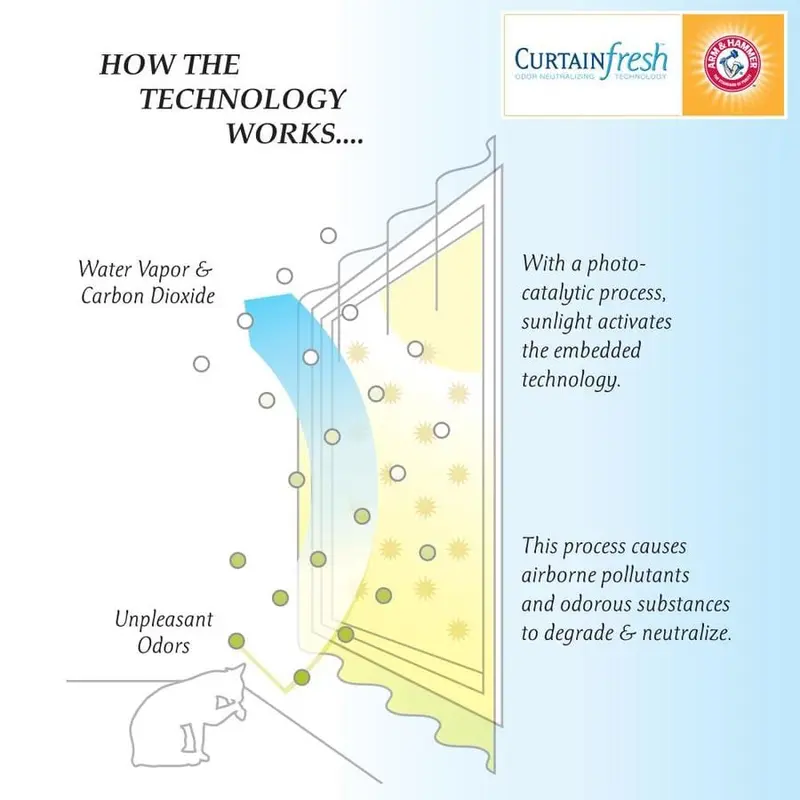 Arm & Hammer Curtain Fresh 108-in Ivory Polyester Sheer Single Curtain PanelIvory