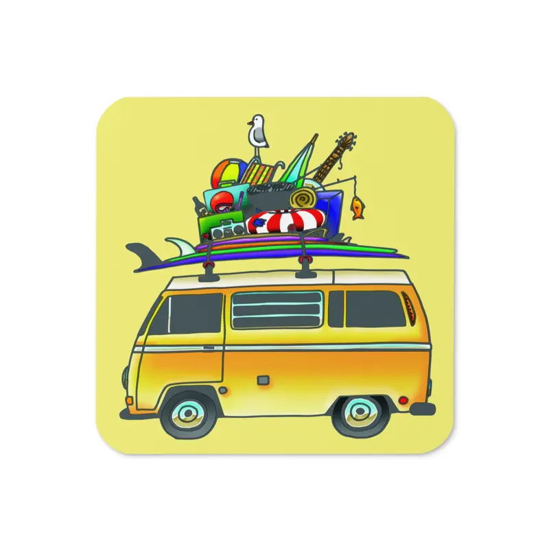 RAD Bus Cork-Back Coaster