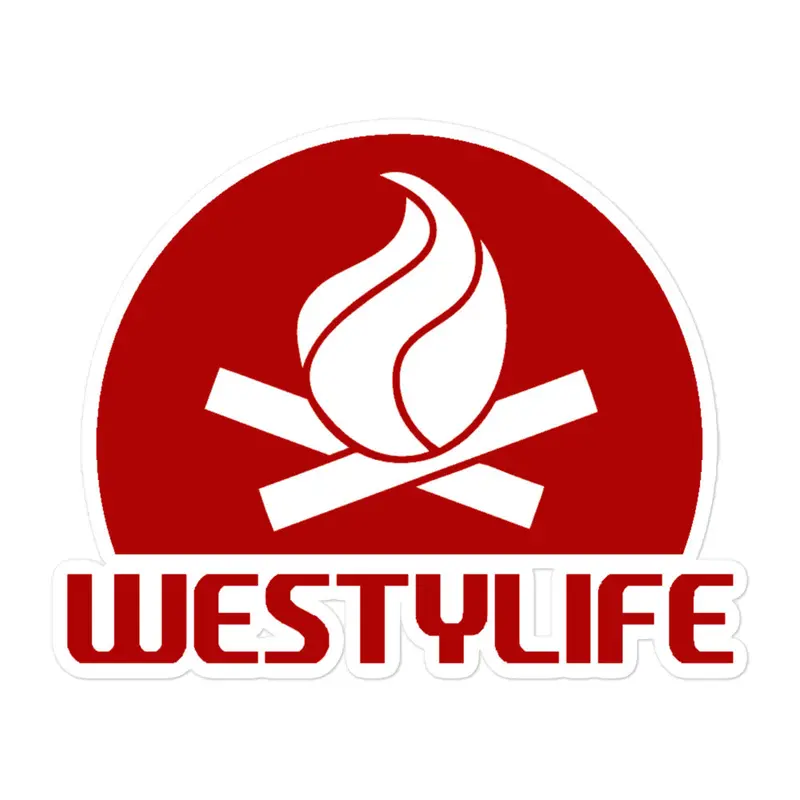 Westy Life Camp Fire Icon Sticker33