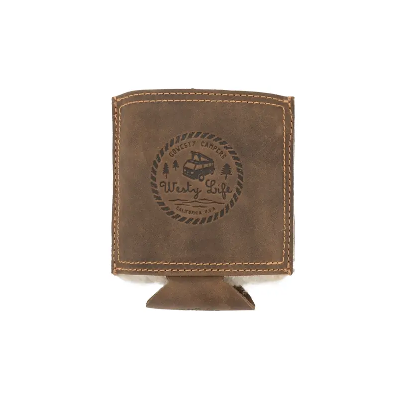 Westy Life Leather & Lambswool Coozie