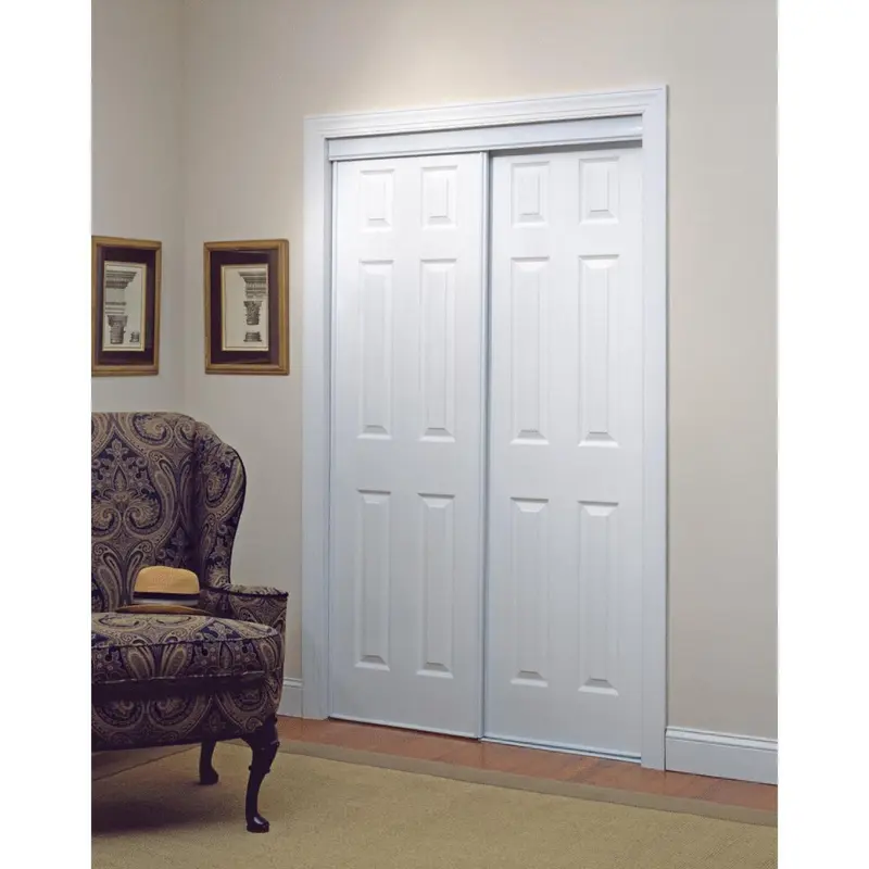 Erias 106 Series 47 In. W. x 80-1/2 In. H. White Vinyl Clad 6-Panel Bypass Door