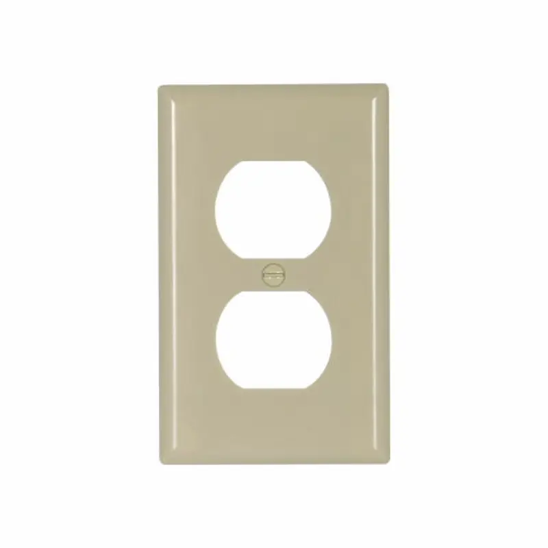 Eaton Cooper Wiring Duplex Receptacle Wallplate, Ivory 1 Gang