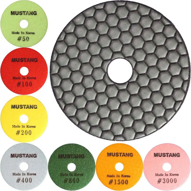 MUSTANG 7-Step 4" Dry/Wet Polishing Pads#50