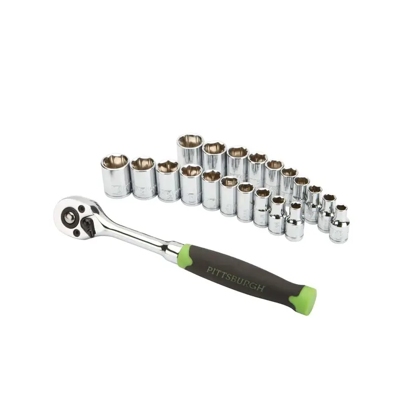 1/4 in. Drive SAE & Metric High Visibility Socket Set, 21 Pc.