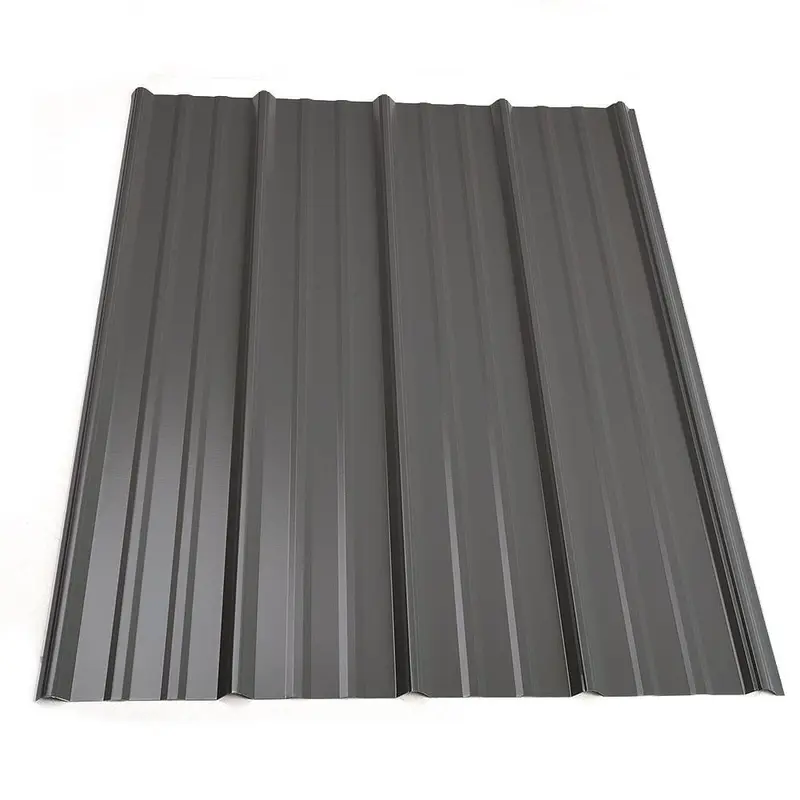 10 ft. Classic Rib Steel Roof Panel in Charcoal10 / White / 22