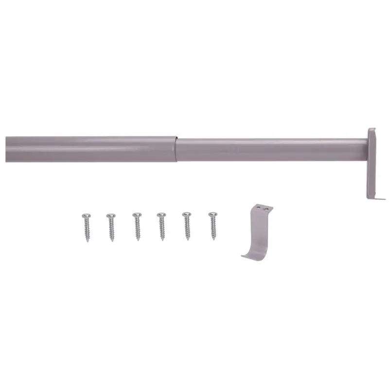 Prosource 21015ZCX-PS Adjustable Closet Rod, 72 to 96 in L, Steel, Silver