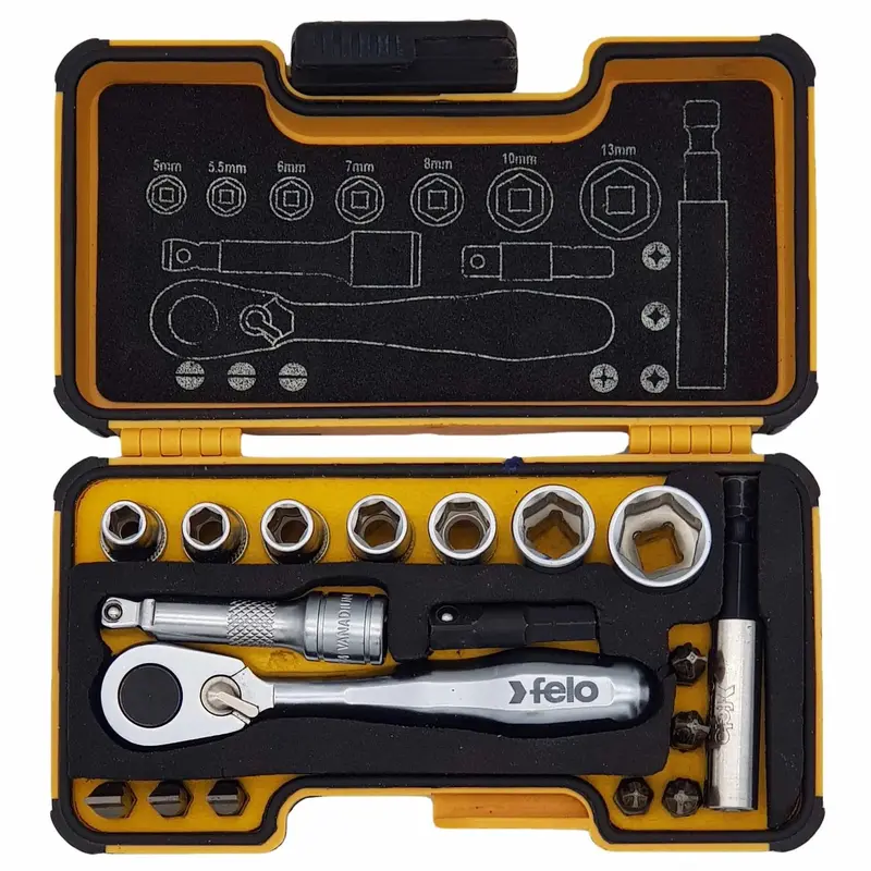 Felo XS-Strongbox XS 18 1/4" 18-pcs. PH/PZ/TORX/SW/MS/BH