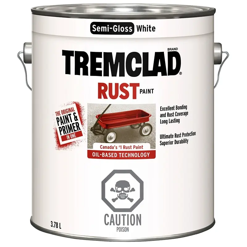 Tremclad 270S25X155 Rust Preventative Paint, Oil, Semi-Gloss, White, 3.78 L, Can