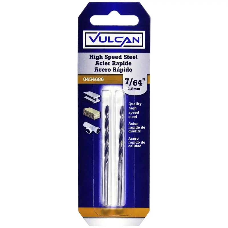 Vulcan Jobber Drill Bit, 7/64 in Dia, 2-5/8 in OAL, Straight Shank