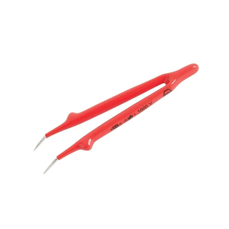 Wiha Insulated Angled Fine Tip Tweezers 6in