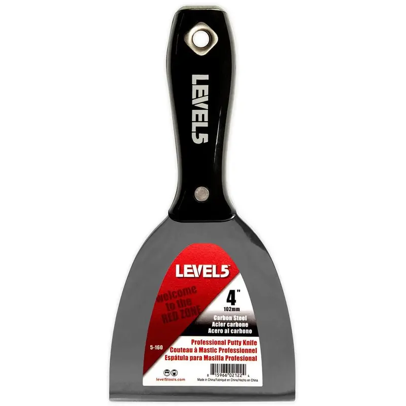 4 in. Carbon Steel Putty Knife Black Plastic Handle Hammerend.3 / each