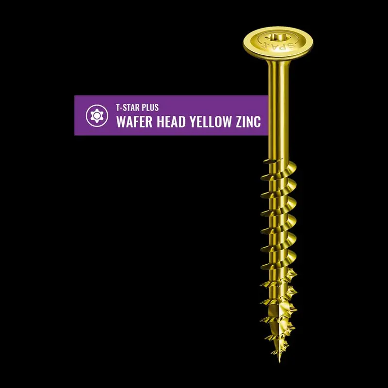 SPAX Power Lags T-Star Plus Wafer Head Yellow Zinc #8 x 1-1/2 in.#8 x 1-1/2"